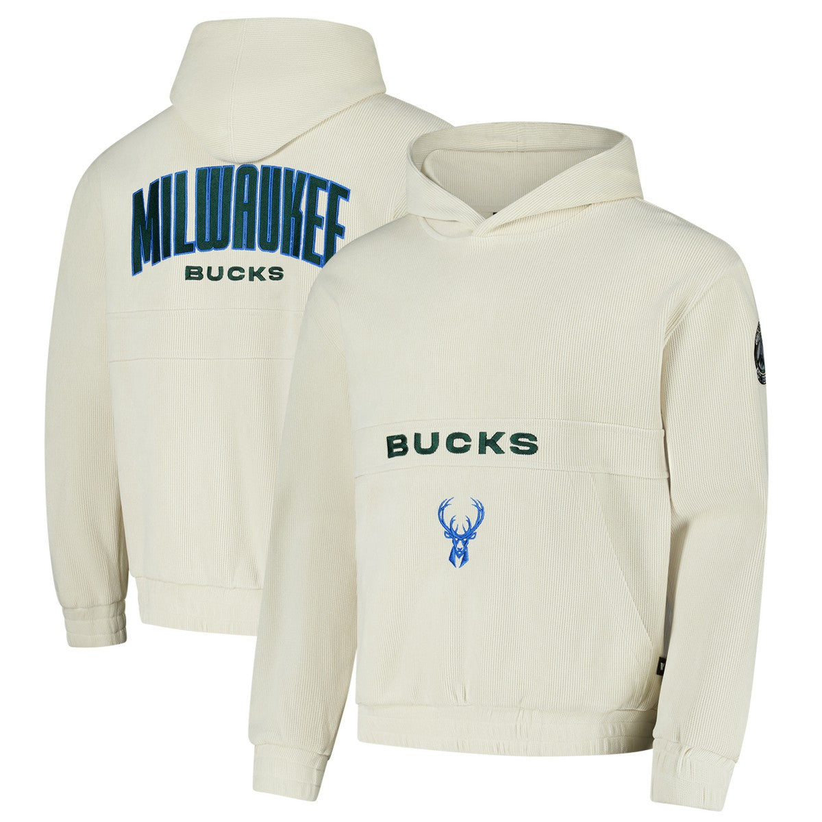 Cream Milwaukee Bucks The Wild Collective Unisex Corduroy Tri-Blend Pullover Hoodie | NBA