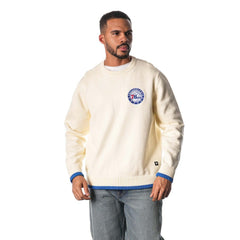 Cream Philadelphia 76ers The Wild Collective Unisex Jacquard Knit Pullover Sweater | NBA