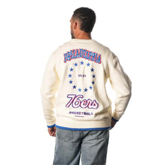 Cream Philadelphia 76ers The Wild Collective Unisex Jacquard Knit Pullover Sweater | NBA