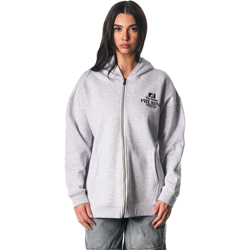 Heather Gray Phoenix Suns The Wild Collective Unisex Full-Zip Floral Hoodie | NBA