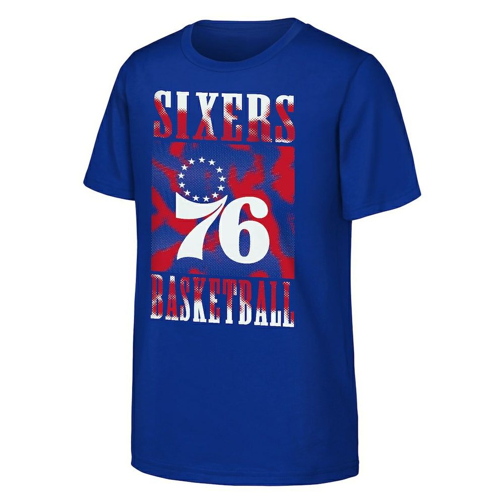Royal Philadelphia 76ers Youth Garage Hero T-Shirt | NBA