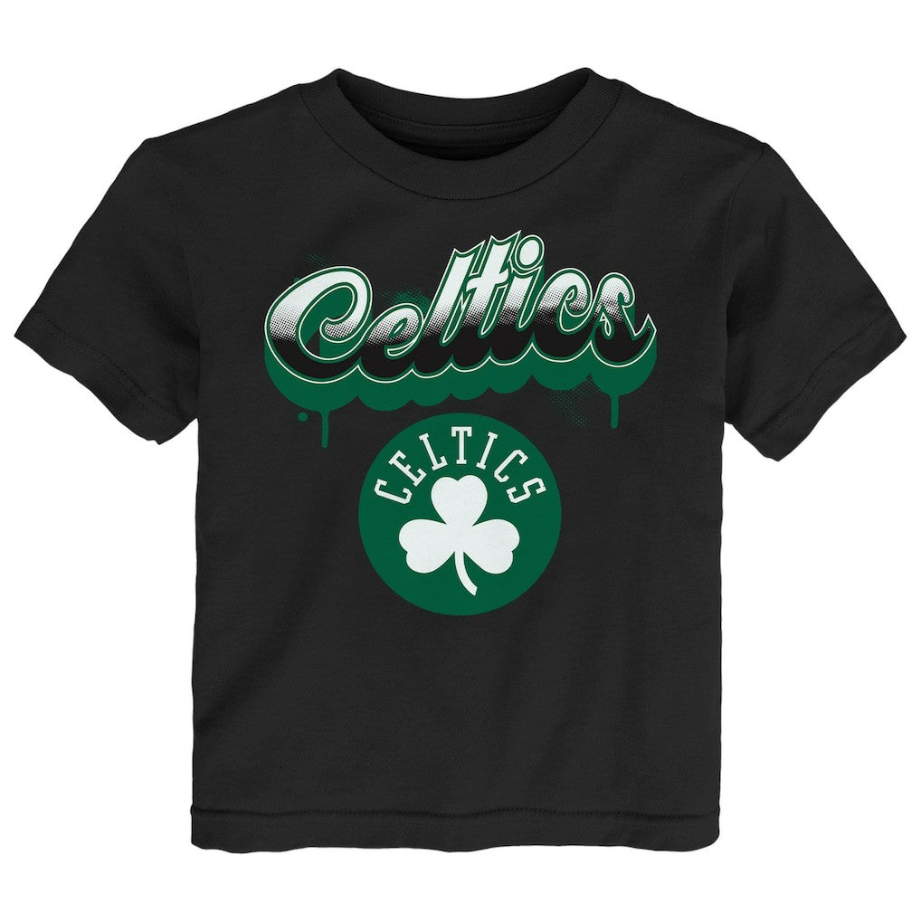 Black Boston Celtics Youth Bubbly Script T-Shirt | NBA