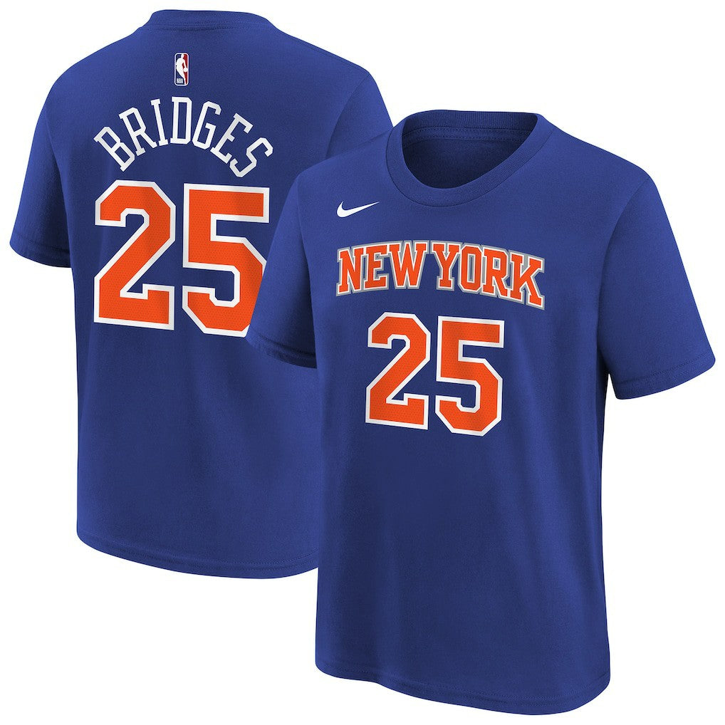 Blue Mikal Bridges New York Knicks Youth Icon Name & Number T-Shirt | NBA
