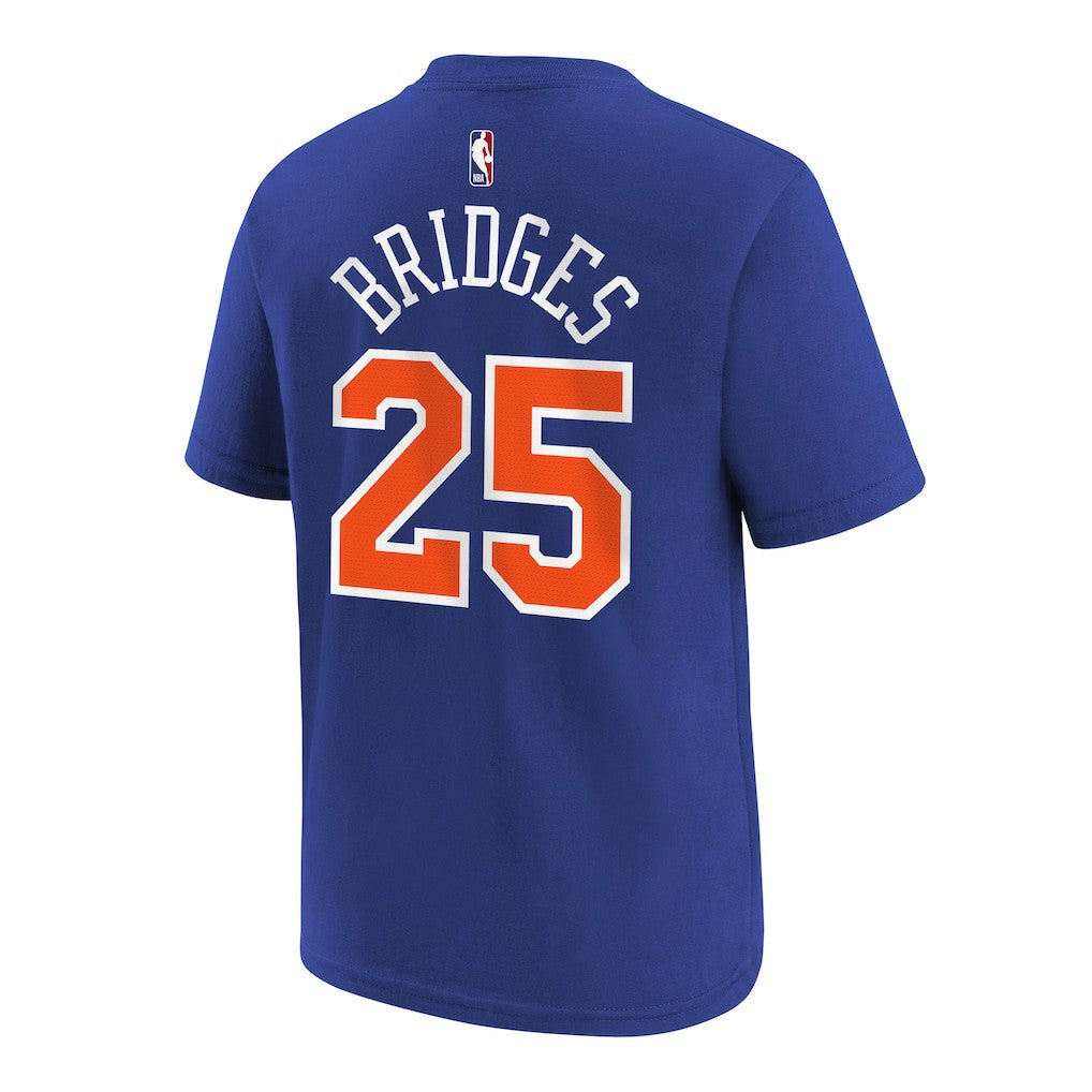 Blue Mikal Bridges New York Knicks Youth Icon Name & Number T-Shirt | NBA