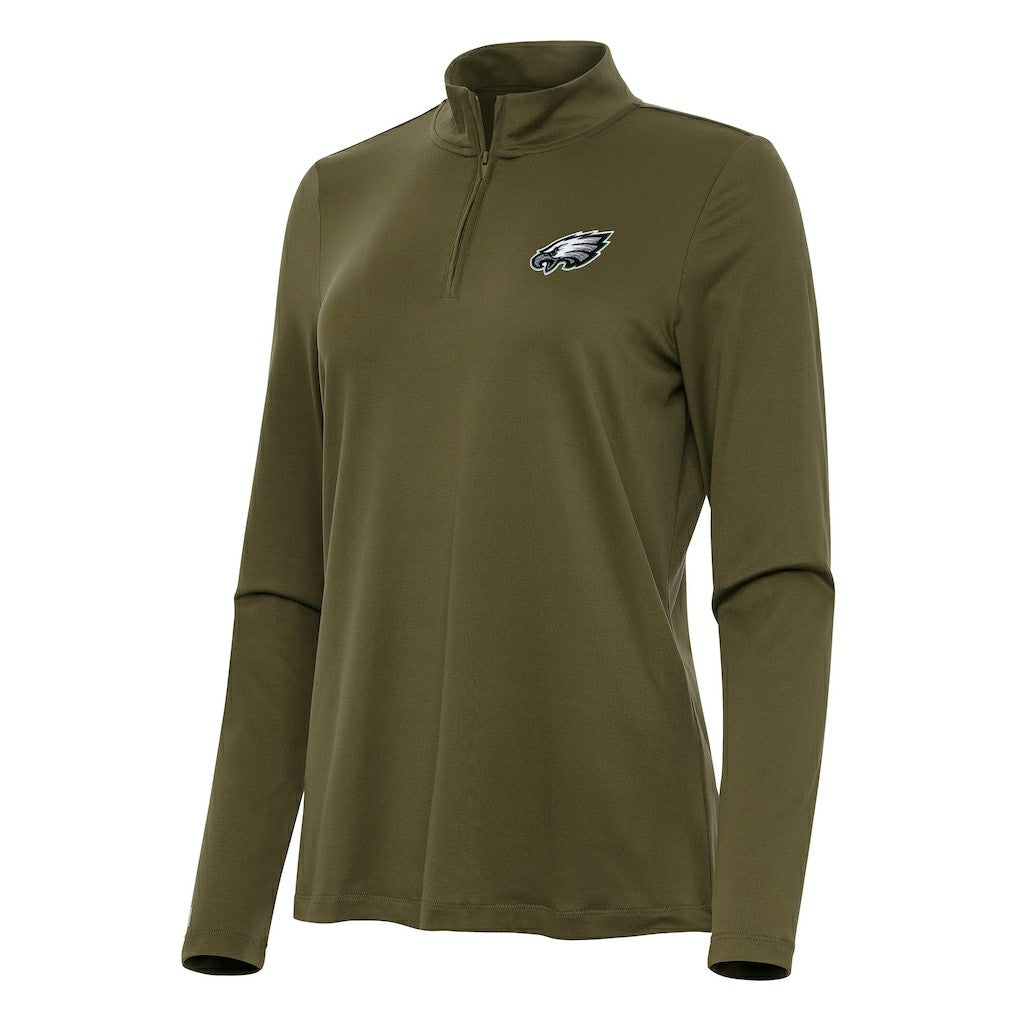 Philadelphia Eagles Antigua Women's Reprocess Quarter-Zip Top | NFL Discount