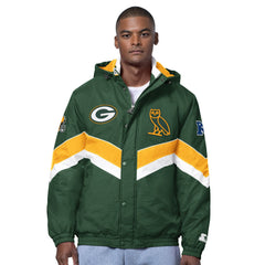 Green Bay Packers OVO x Starter Sideline Full-Snap Puffer Jacket | NFL New