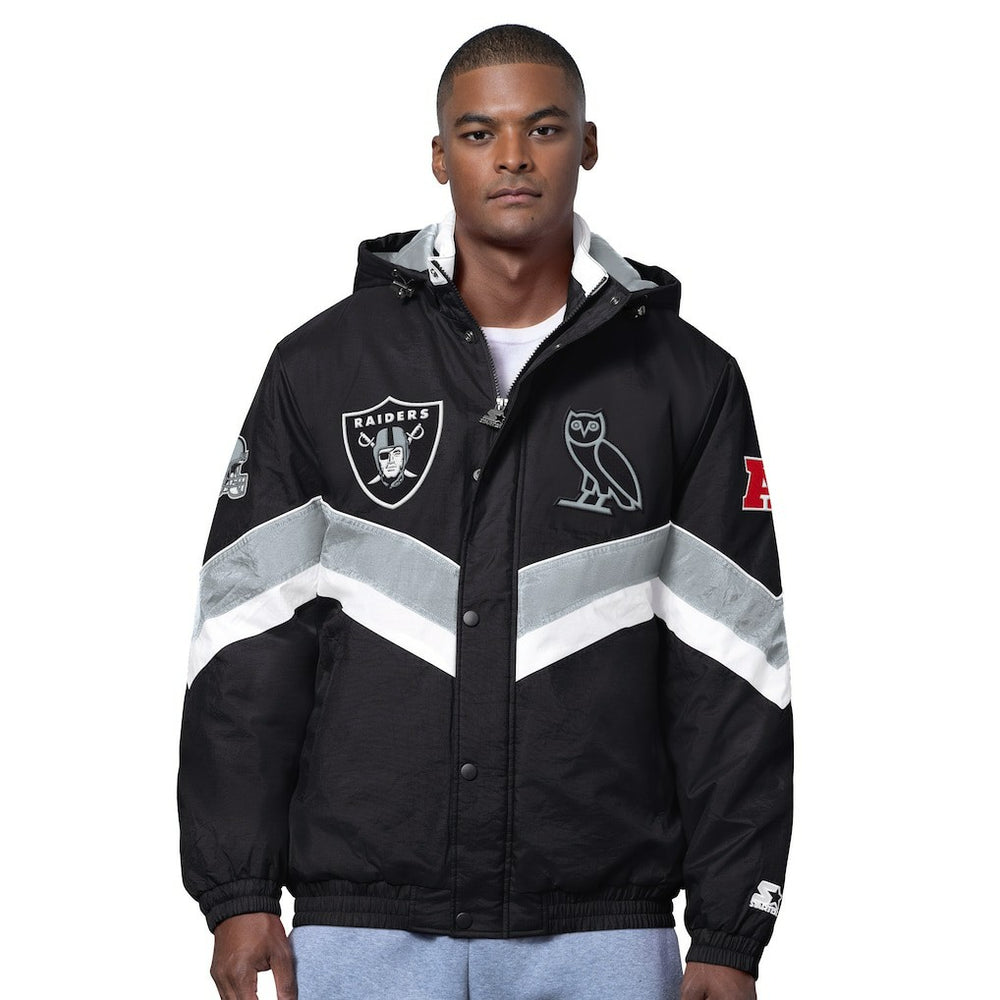 Las Vegas Raiders OVO x Starter Sideline Full-Snap Puffer Jacket | NFL New