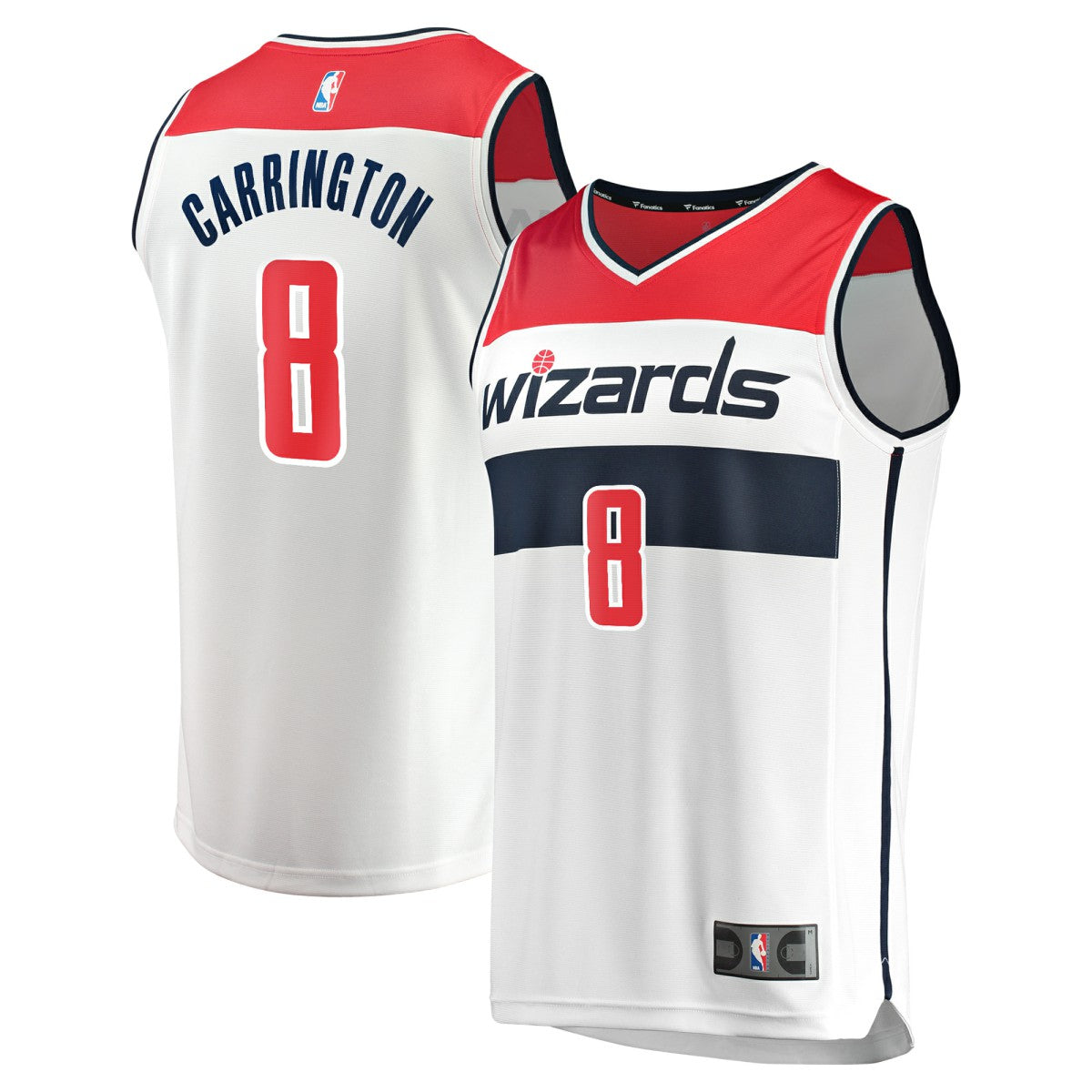 White Carlton Carrington Washington Wizards Fast Break Replica Player Jersey | NBA