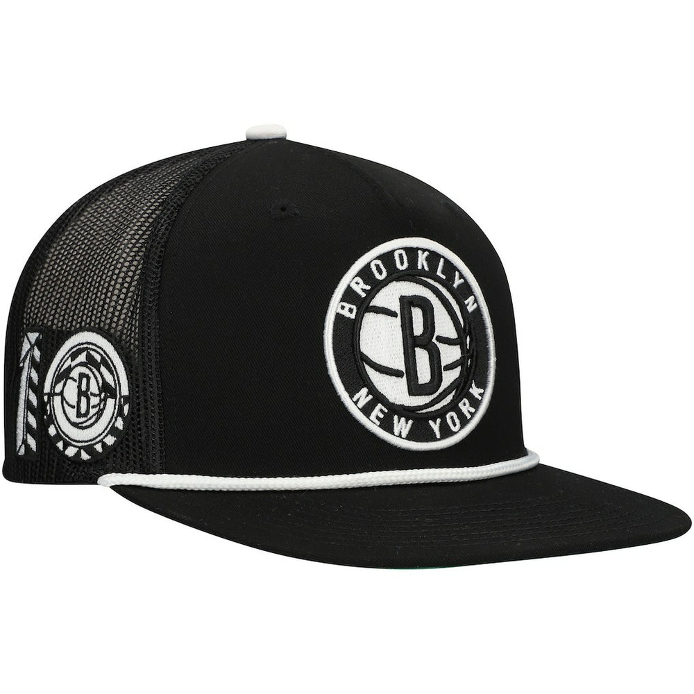 Black Brooklyn Nets Roper Trucker Snapback Hat | NBA