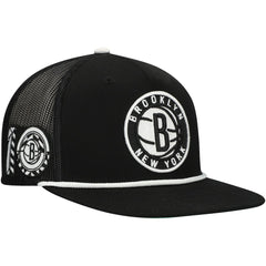 Black Brooklyn Nets Roper Trucker Snapback Hat | NBA