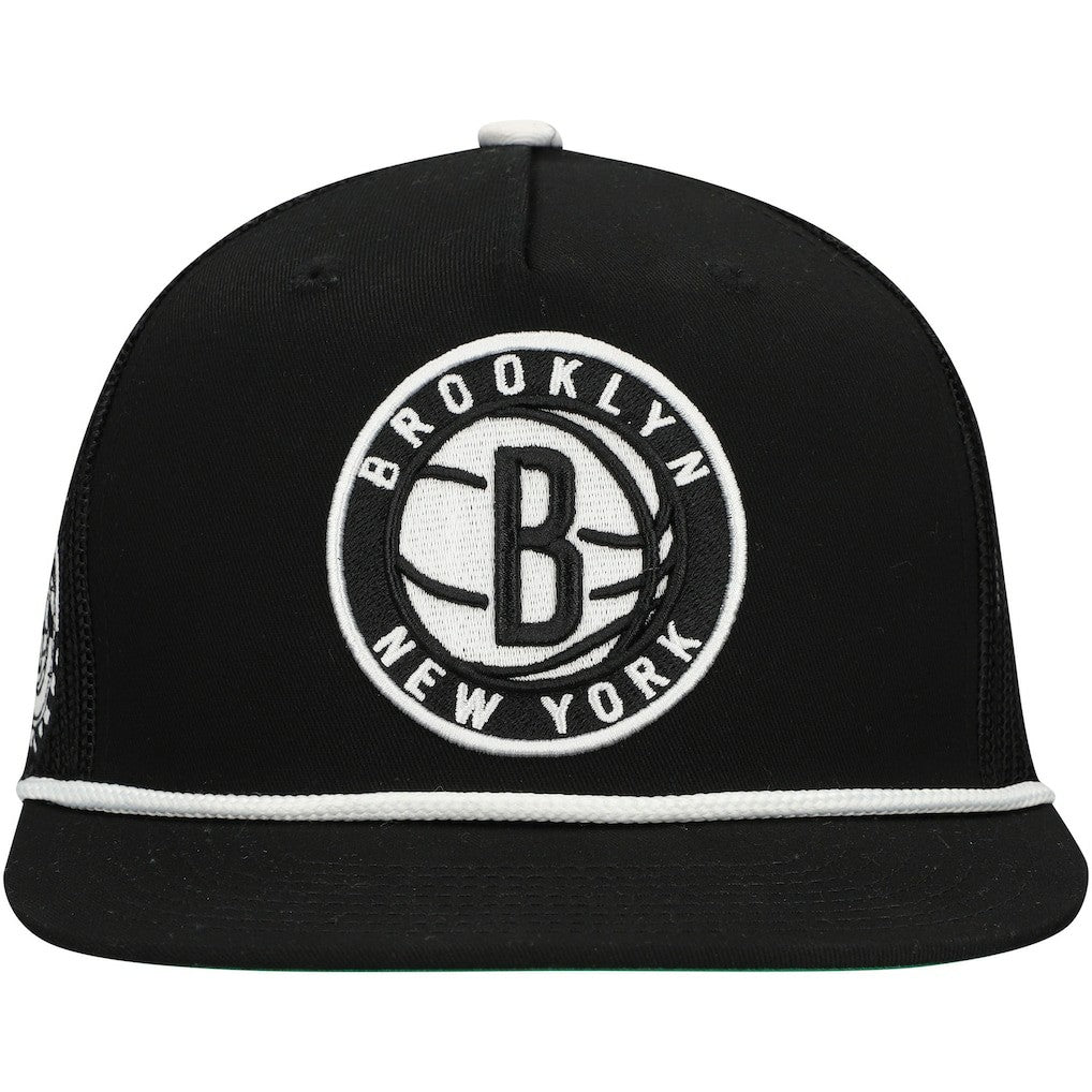 Black Brooklyn Nets Roper Trucker Snapback Hat | NBA