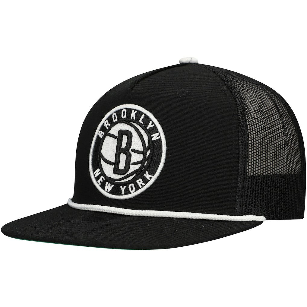 Black Brooklyn Nets Roper Trucker Snapback Hat | NBA
