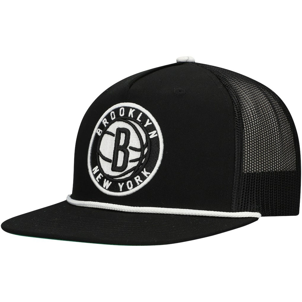 Black Brooklyn Nets Roper Trucker Snapback Hat | NBA