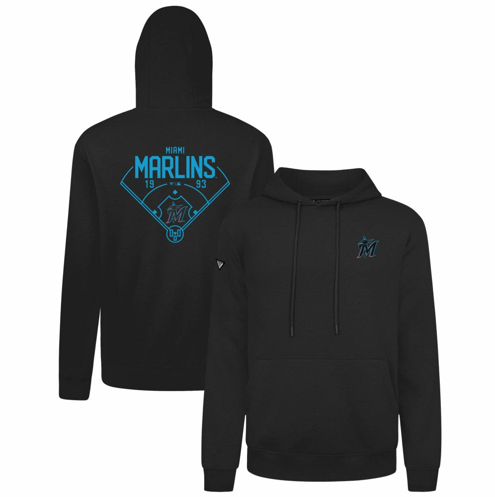Miami Marlins Levelwear Podium Primary Pullover Hoodie - MLB Hoodies
