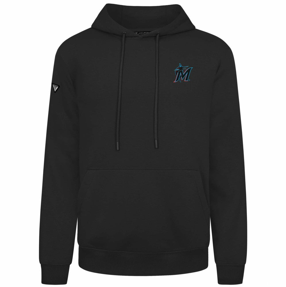 Miami Marlins Levelwear Podium Primary Pullover Hoodie - MLB Hoodies