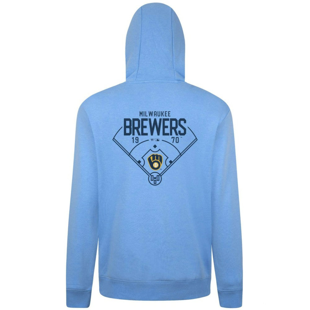 Milwaukee Brewers Levelwear Podium Primary Pullover Hoodie - MLB Hoodies