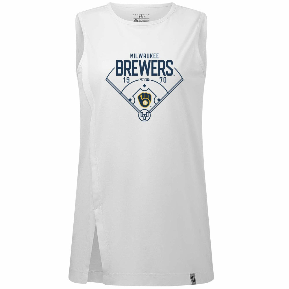 Milwaukee Brewers Levelwear Women's Influx Home Field Tank Top - MLB Tanks