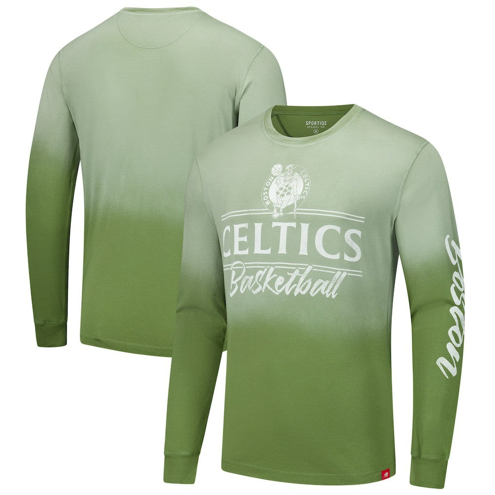 Olive Boston Celtics Sportiqe Unisex Sun Fade Vintage Mohave Long Sleeve T-Shirt | NBA