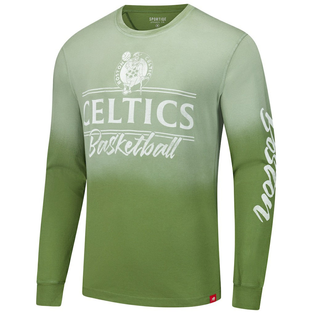 Olive Boston Celtics Sportiqe Unisex Sun Fade Vintage Mohave Long Sleeve T-Shirt | NBA