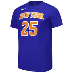 Blue Mikal Bridges New York Knicks Unisex Name & Number T-Shirt | NBA