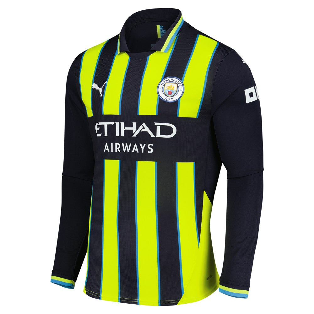 Manchester City 2024/25 Away Replica Long Sleeve Custom Jersey