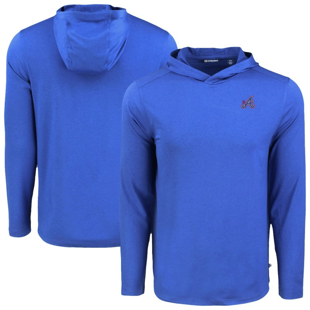 Atlanta Braves Cutter & Buck Coastline Epic Comfort Recycled Eco Hoodie Long Sleeve T-Shirt - MLB Hoodies