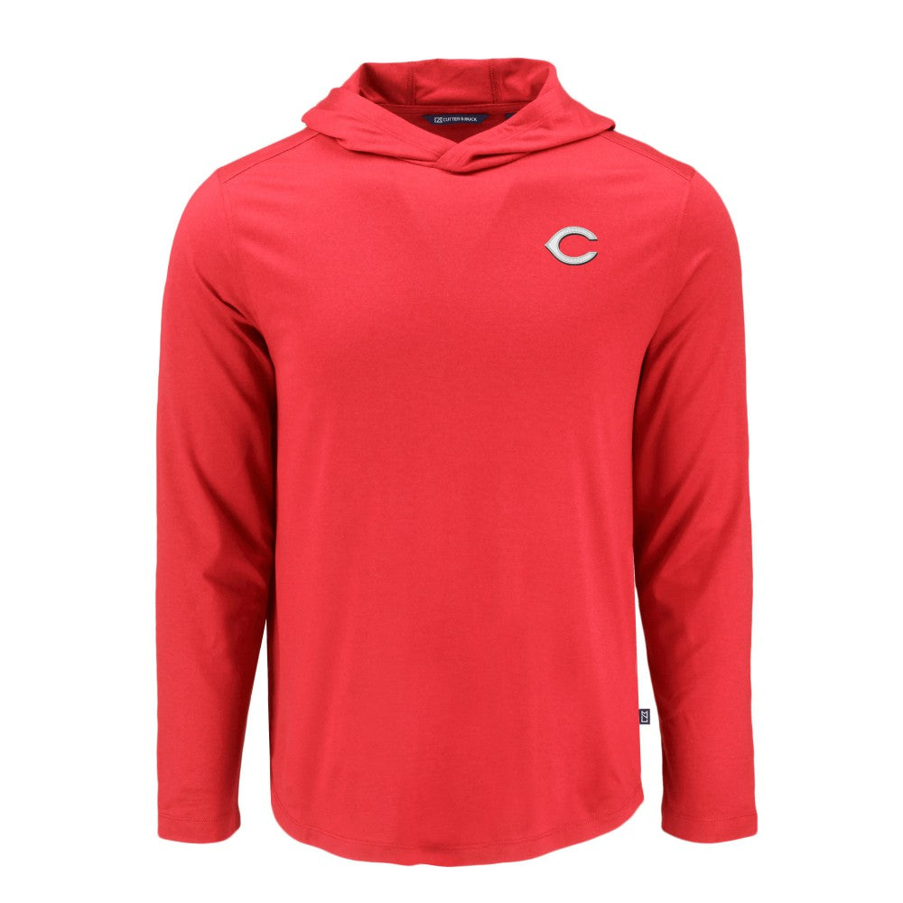 Cincinnati Reds Cutter & Buck Coastline Epic Comfort Recycled Eco Hoodie Long Sleeve T-Shirt - MLB Hoodies