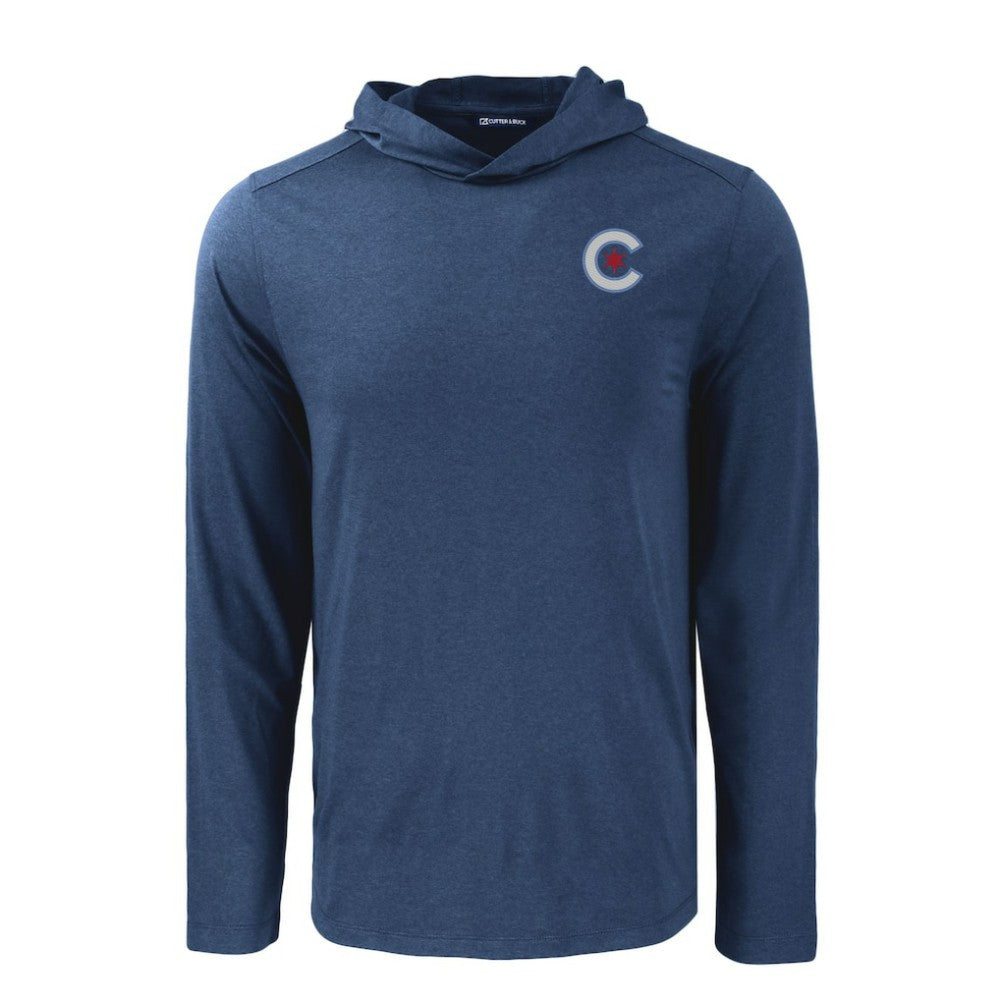 Chicago Cubs Cutter & Buck Coastline Epic Comfort Recycled Eco Hoodie Long Sleeve T-Shirt - MLB Hoodies