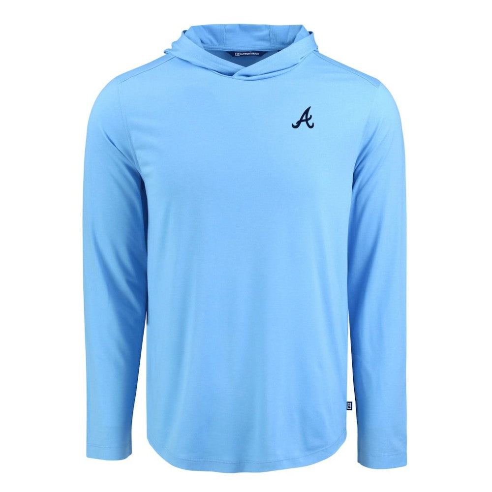 Atlanta Braves Cutter & Buck Coastline Epic Comfort Recycled Eco Hoodie Long Sleeve T-Shirt - MLB Hoodies