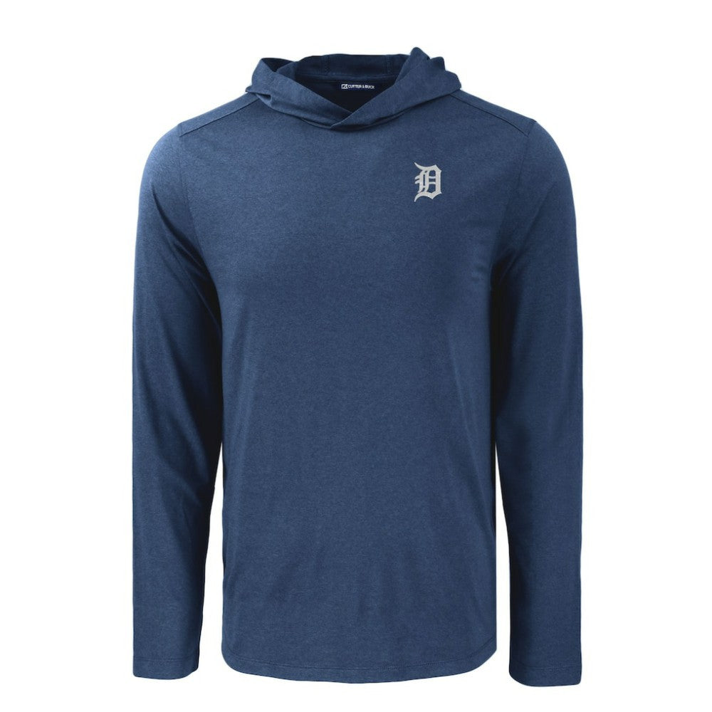 Detroit Tigers Cutter & Buck Coastline Epic Comfort Recycled Eco Hoodie Long Sleeve T-Shirt - MLB Hoodies