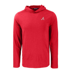 Atlanta Braves Cutter & Buck Coastline Epic Comfort Recycled Eco Hoodie Long Sleeve T-Shirt - MLB Hoodies
