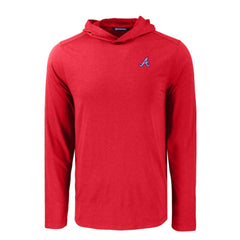 Atlanta Braves Cutter & Buck Coastline Epic Comfort Recycled Eco Hoodie Long Sleeve T-Shirt - MLB Hoodies