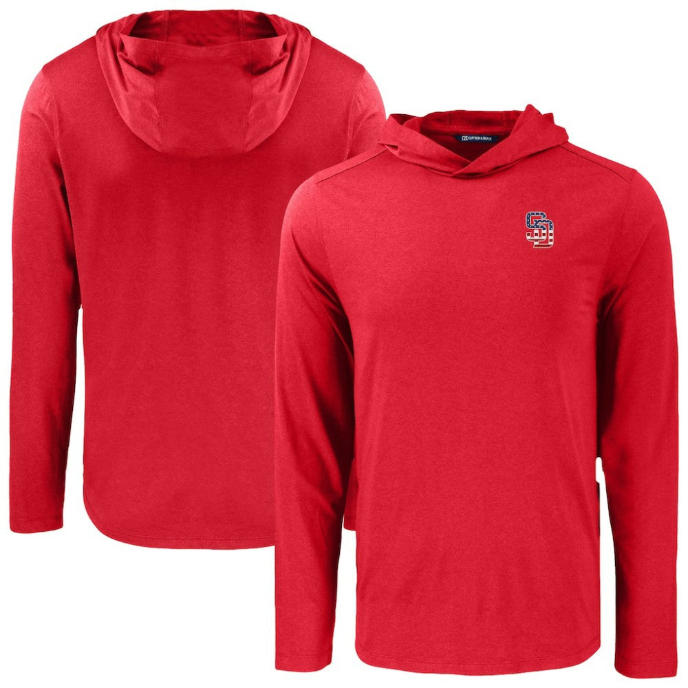 San Diego Padres Cutter & Buck Coastline Epic Comfort Recycled Eco Hoodie Long Sleeve T-Shirt - MLB Hoodies