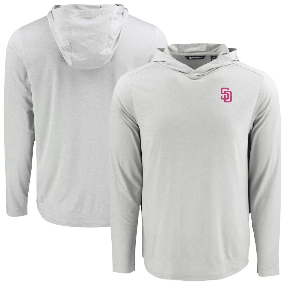 San Diego Padres Cutter & Buck Coastline Epic Comfort Recycled Eco Hoodie Long Sleeve T-Shirt - MLB Hoodies