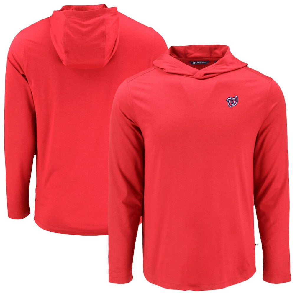 Washington Nationals Cutter & Buck Coastline Epic Comfort Recycled Eco Hoodie Long Sleeve T-Shirt - MLB Hoodies
