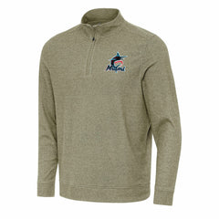 Miami Marlins Antigua Subtle Quarter-Zip Sweatshirt - MLB Sweatshirts