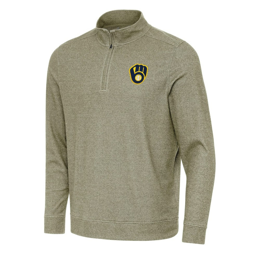 Milwaukee Brewers Antigua Subtle Quarter-Zip Sweatshirt - MLB Sweatshirts