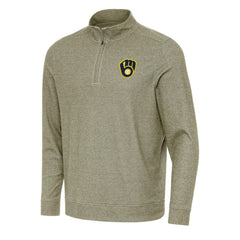 Milwaukee Brewers Antigua Subtle Quarter-Zip Sweatshirt - MLB Sweatshirts