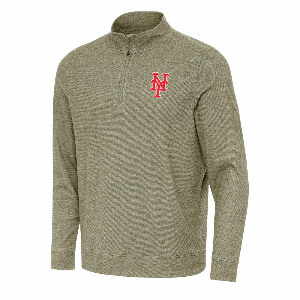 New York Mets Antigua Subtle Quarter-Zip Sweatshirt - MLB Sweatshirts