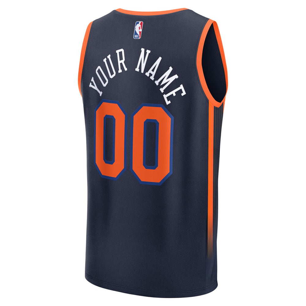 Navy New York Knicks Fast Break Custom Jersey | NBA
