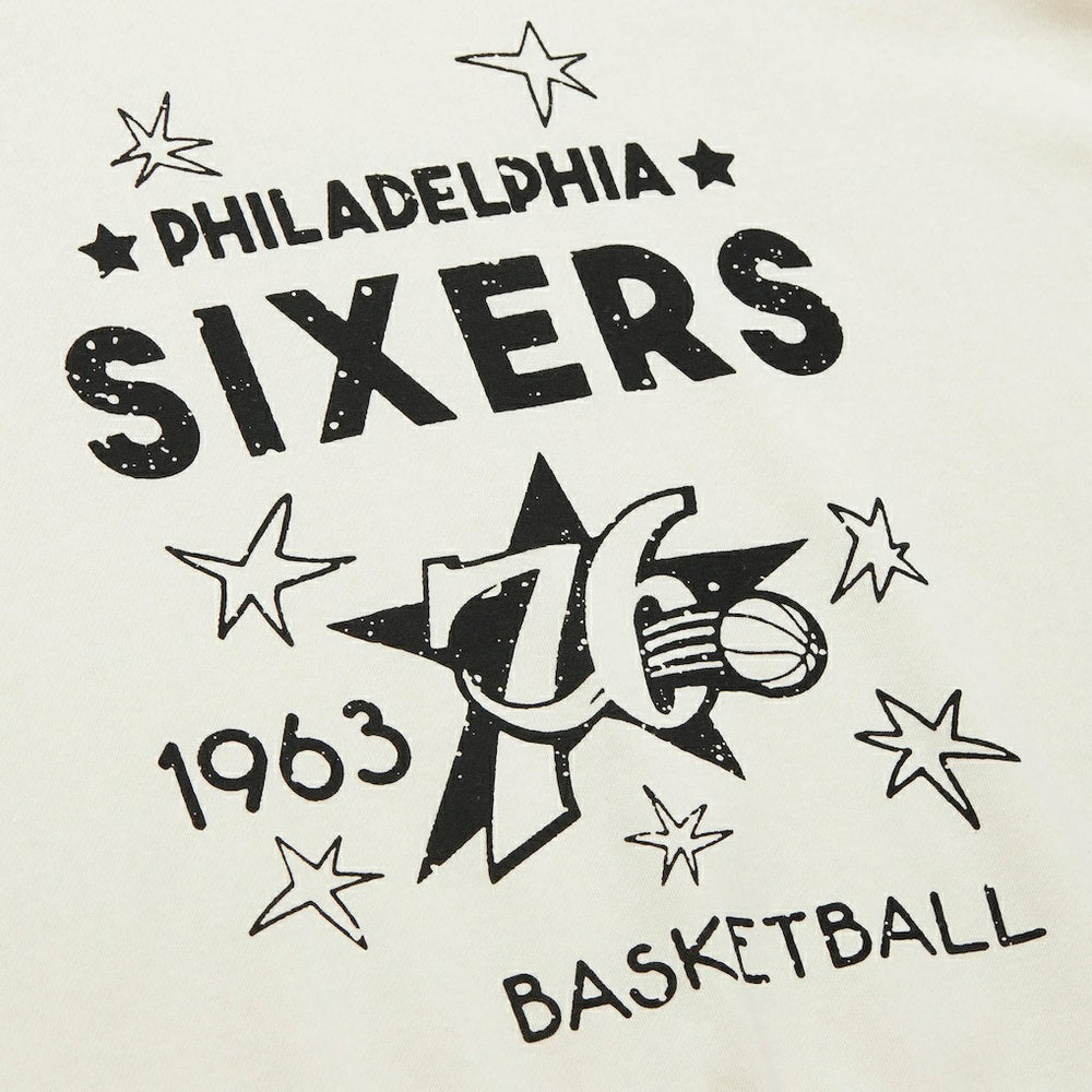 Cream Philadelphia 76ers Women's Hardwood Classics Pullover Sweatshirt | NBA