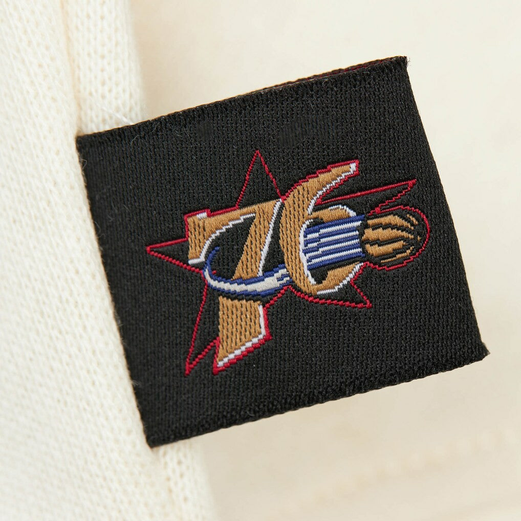 Cream Philadelphia 76ers Women's Hardwood Classics Pullover Sweatshirt | NBA