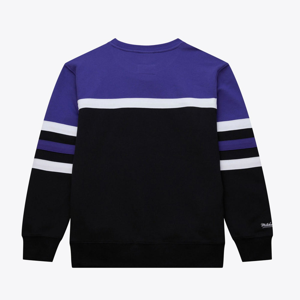 Black/Purple Utah Jazz Hardwood Classics Vintage Logo Head Coach Pullover Sweatshirt | NBA