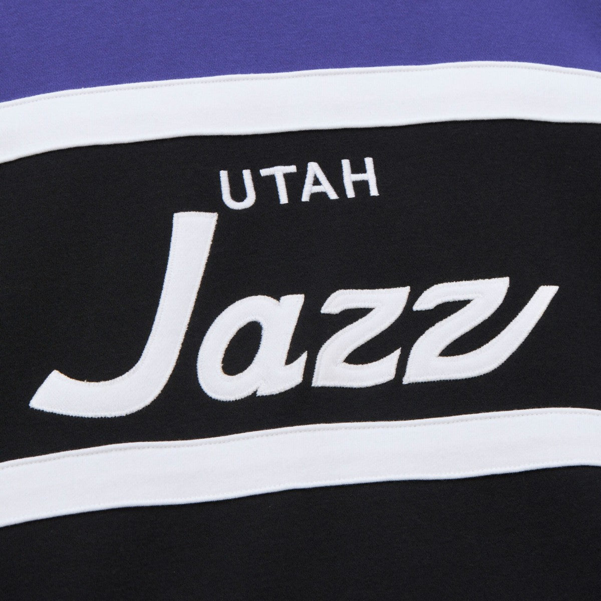 Black/Purple Utah Jazz Hardwood Classics Vintage Logo Head Coach Pullover Sweatshirt | NBA