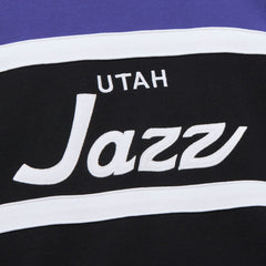 Black/Purple Utah Jazz Hardwood Classics Vintage Logo Head Coach Pullover Sweatshirt | NBA