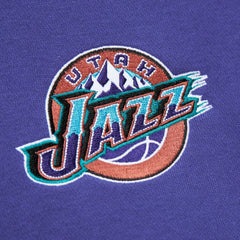 Black/Purple Utah Jazz Hardwood Classics Vintage Logo Head Coach Pullover Sweatshirt | NBA