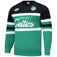 Kelly Green/Black Boston Celtics Hardwood Classics Vintage Logo Head Coach Pullover Sweatshirt | NBA