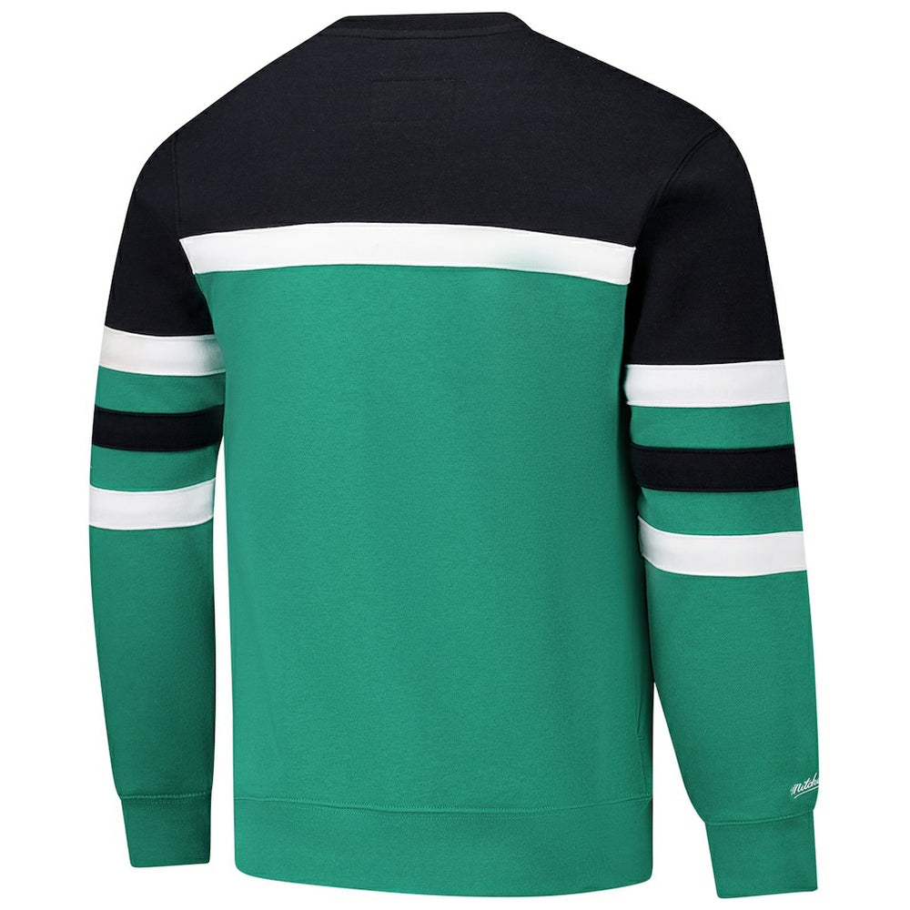Kelly Green/Black Boston Celtics Hardwood Classics Vintage Logo Head Coach Pullover Sweatshirt | NBA