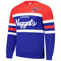 Royal/Red Denver Nuggets Hardwood Classics Vintage Logo Head Coach Pullover Sweatshirt sale | NBA