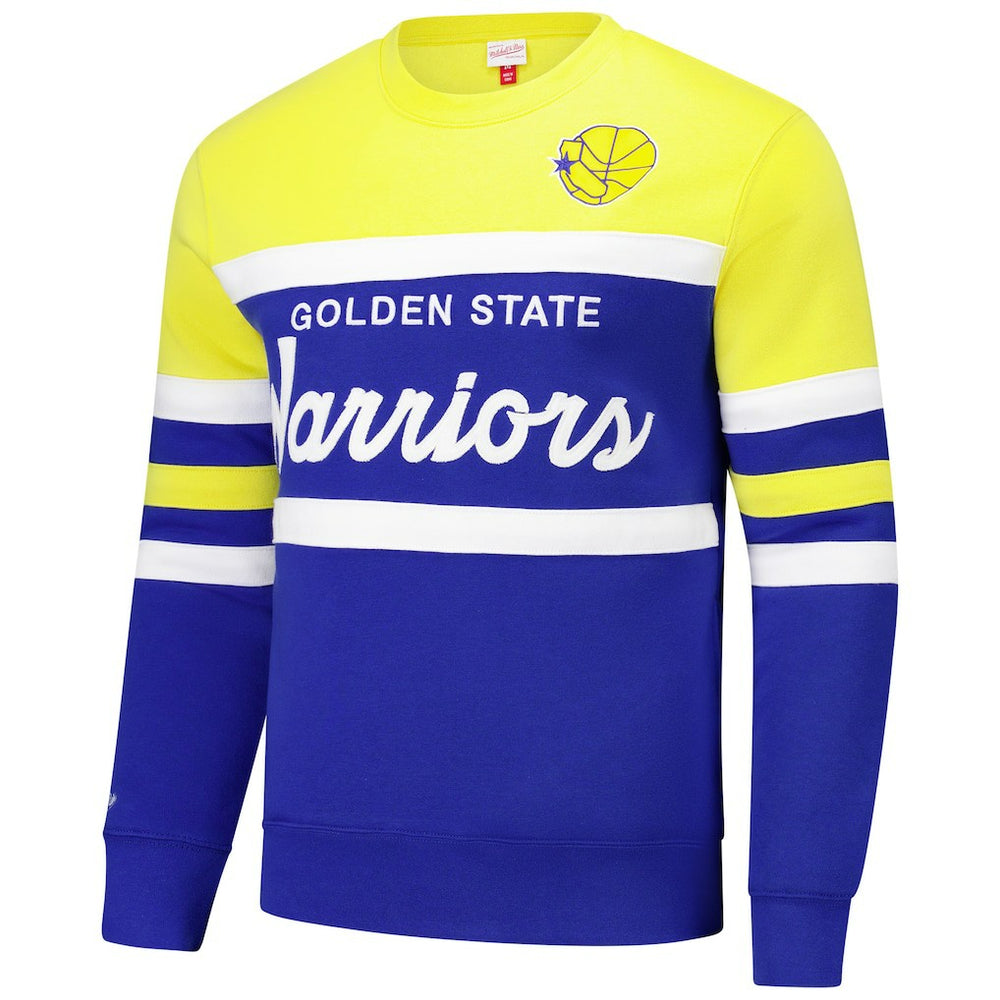 Royal/Gold Golden State Warriors Hardwood Classics Vintage Logo Head Coach Pullover Sweatshirt sale | NBA